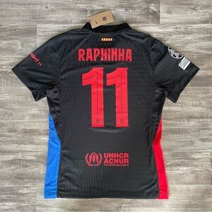 FC Barcelona 2024/25 Away Jersey #11 Raphinha Size L